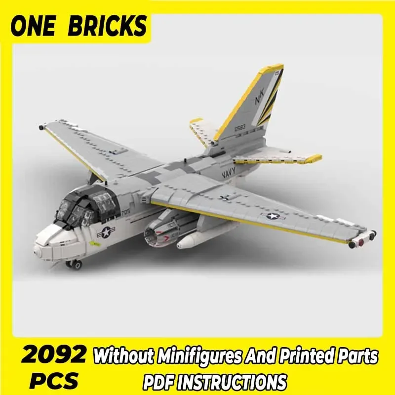 Moc Building Brick Military Aircraft Model 1:35 S-3 Viking Fighter Technology Modular Blocks Gift Christmas Toy DIY Set Assembly