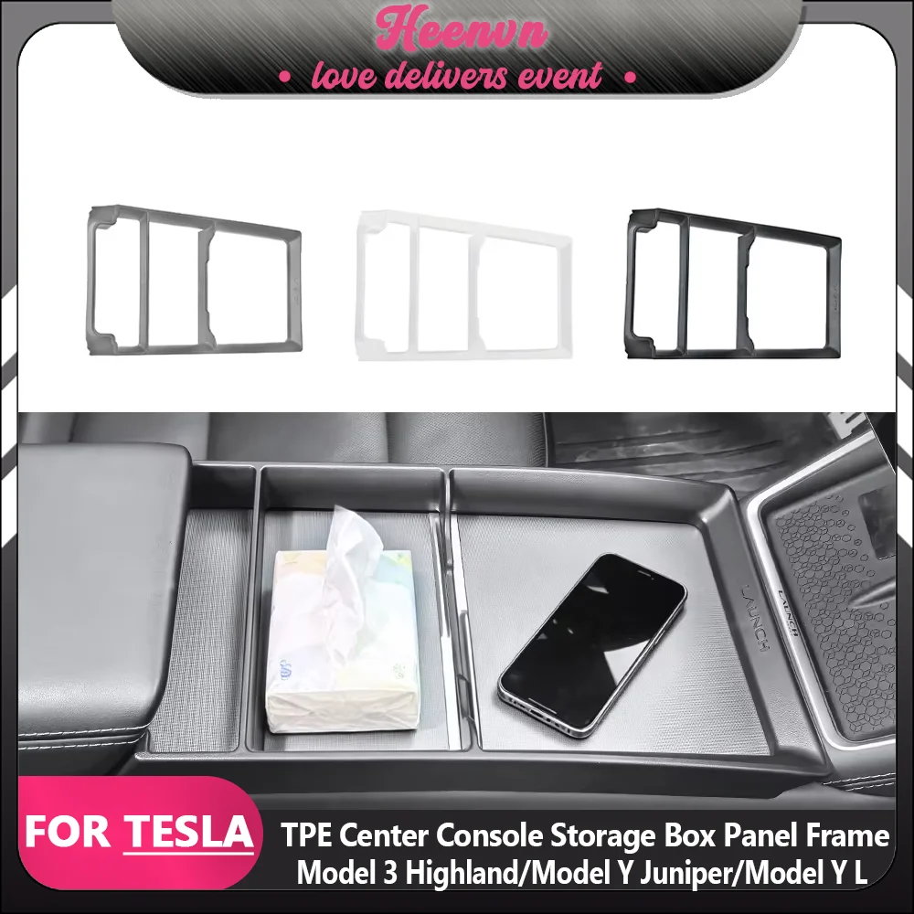 

For Tesla Model 3/Y Highland Central Control Storage Box Panel Frame Car Interior Accessory Juniper Compatible L 2025-2026