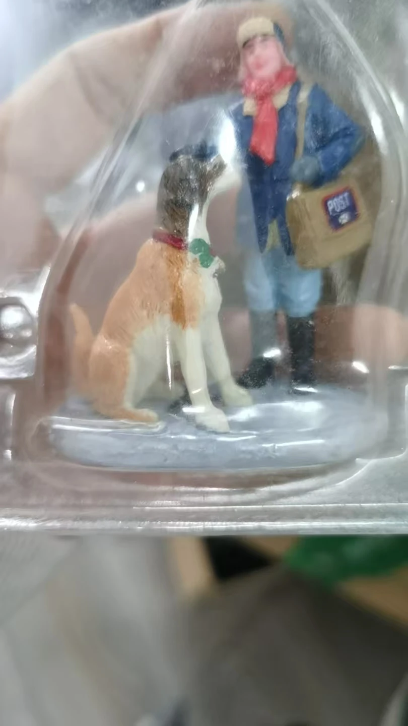 Resin figure mental psychological sand table game box court therapy  postman with  a dog