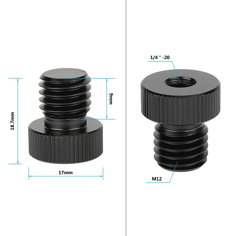 CAMVATE 15มม.ปลั๊ก M12ชาย1/4 "อะแดปเตอร์สกรู2ชิ้นสำหรับแกน15มม.M12ด้ายภายใน