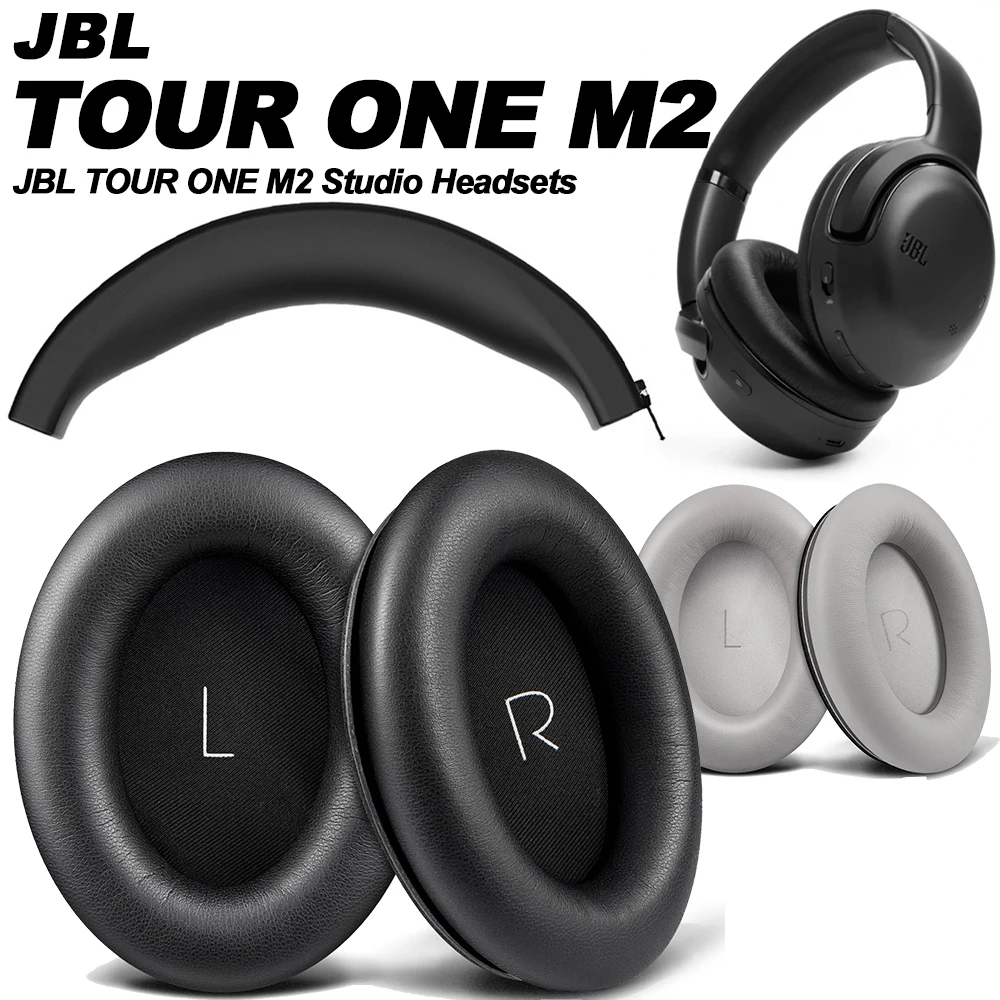 Almofadas de ouvido compatíveis com JBL TOUR ONE M2, almofadas de ouvido de couro proteico com espuma de memória, almofadas de substituição para fones de ouvido over-ear, macias e profissionais.