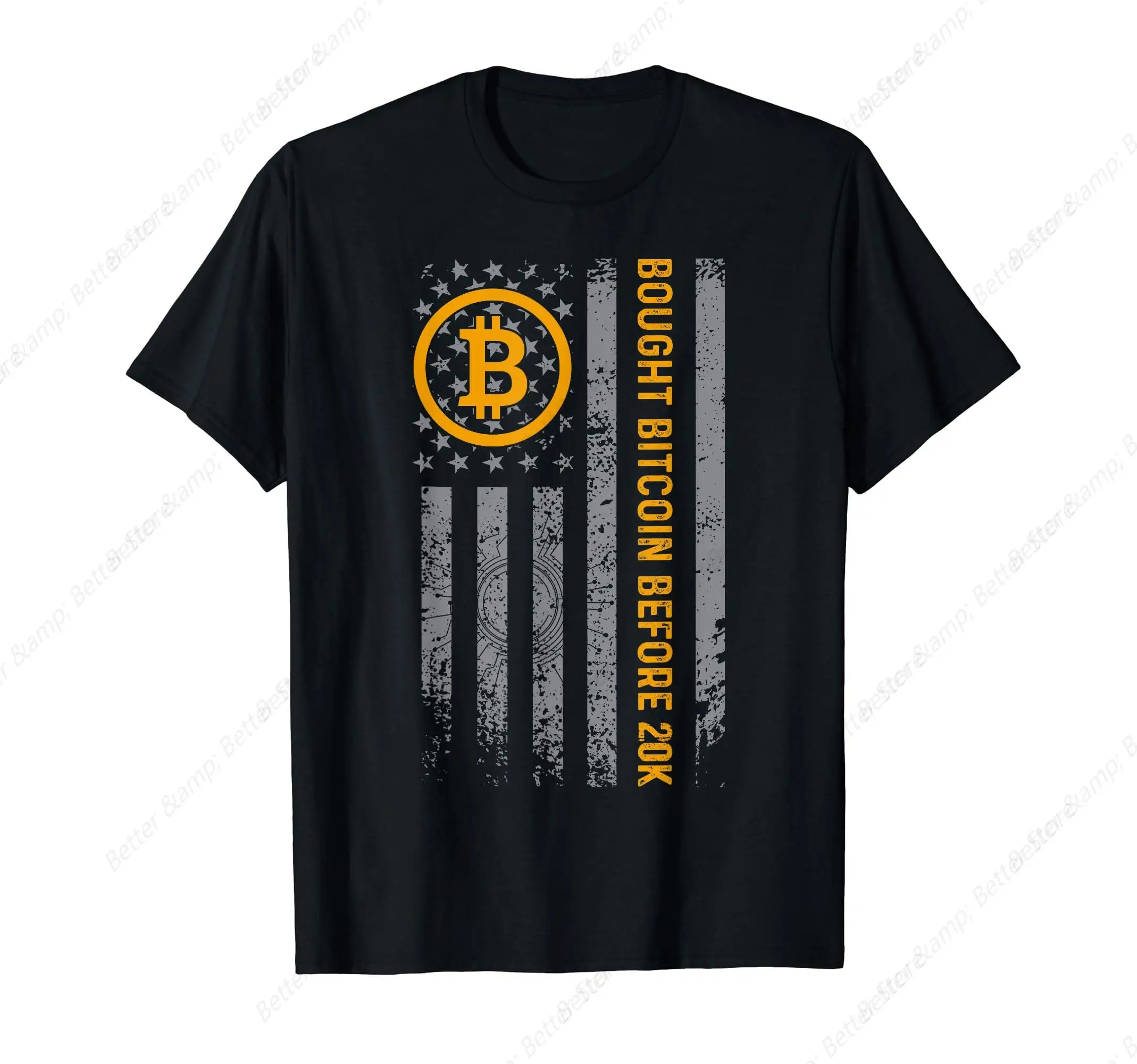 Blockchain Cryptocurrency Exchange Token BTC USA Flag T-Shirt