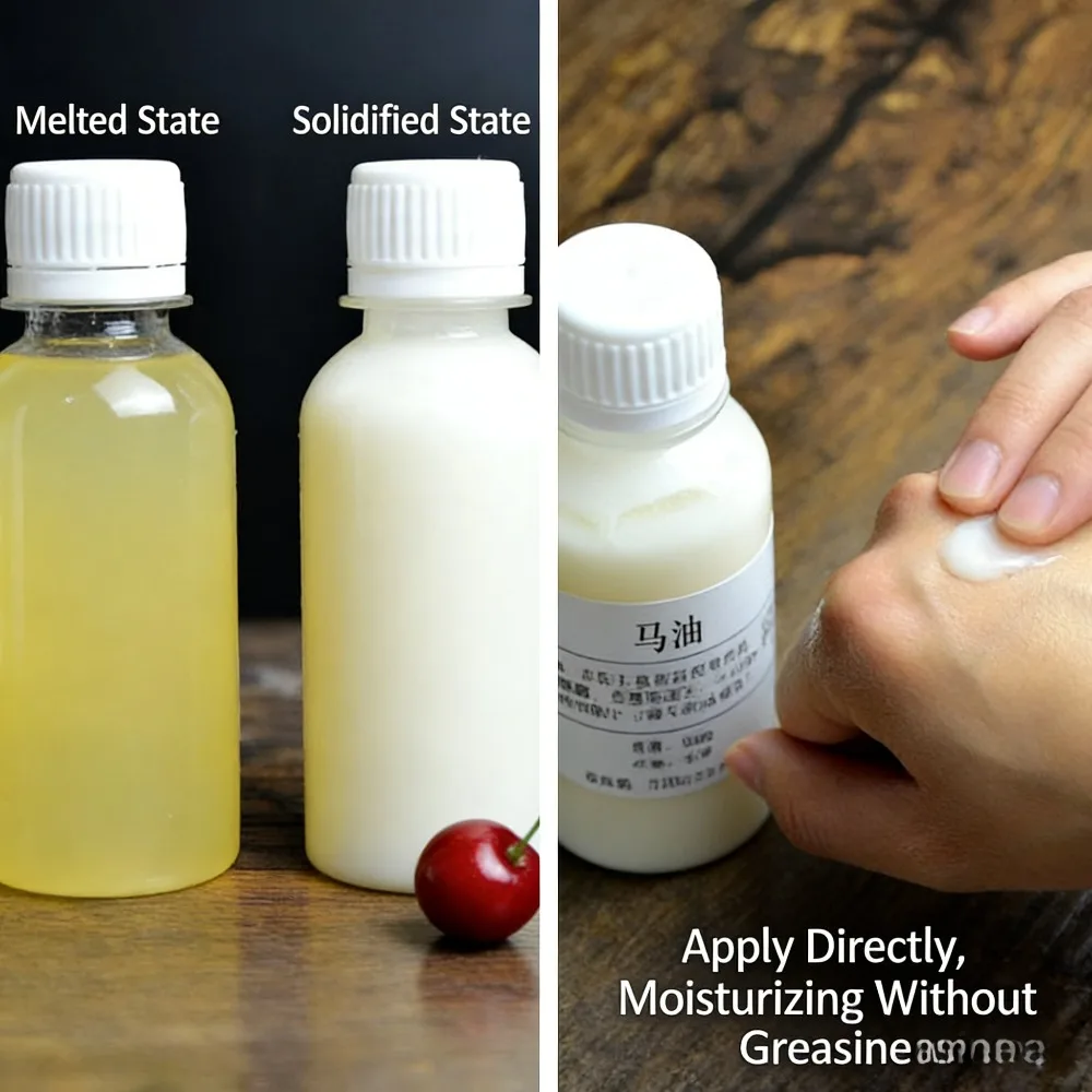 Aceite de Caballo Refinado de Alta Pureza, Sin Fragancia ni Aditivos, Materia Prima para Base de Cuidado de la Piel Hidratante