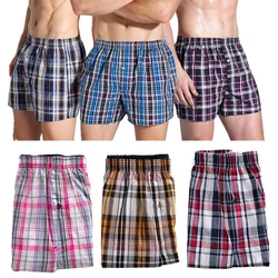 1pc Mens Underwear Boxers Shorts Casual Cotton Sleep Underpants Quality Plaid Loose Comfortable Homewear Striped Arrow Panties