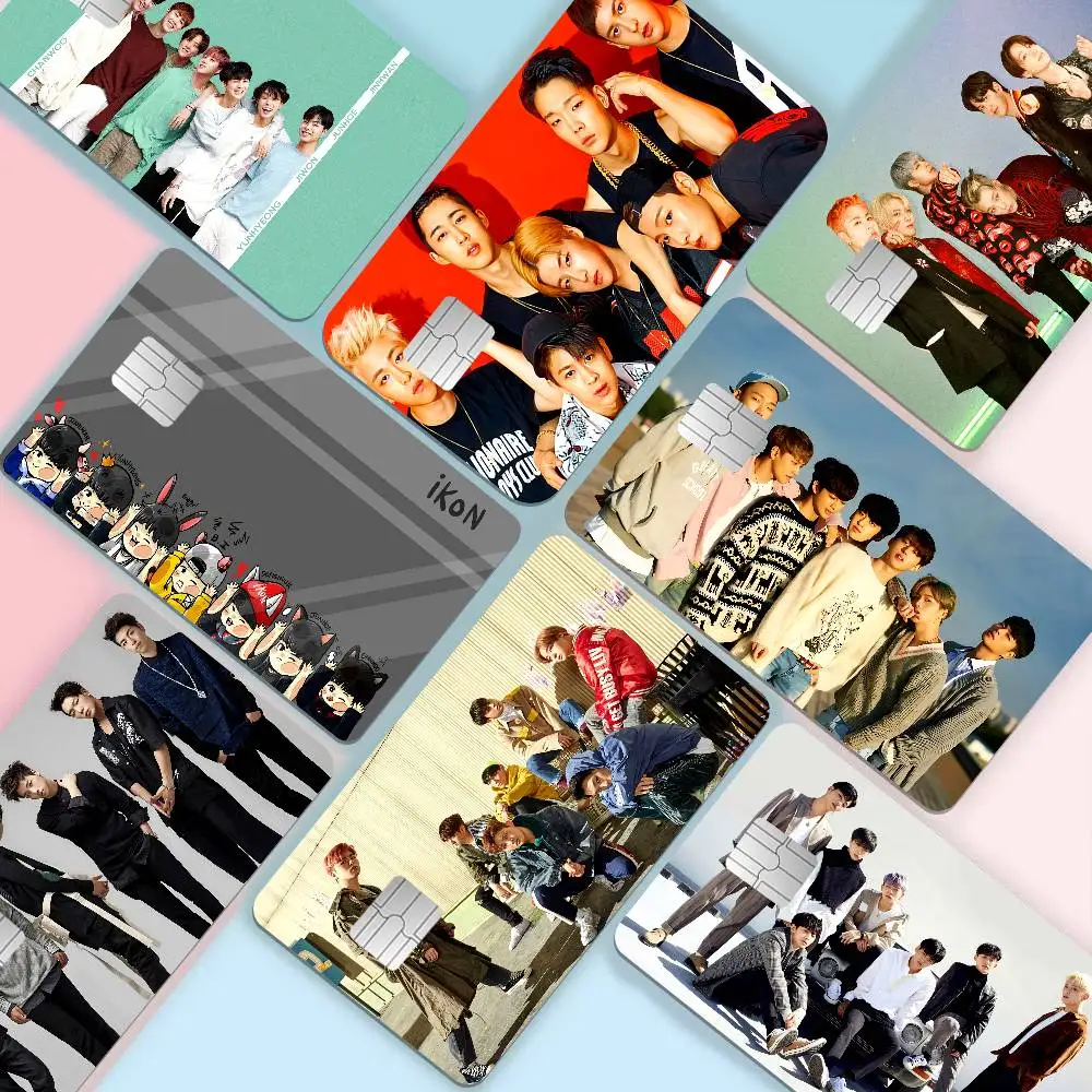 music group I-Ikon Kpop Band Game Film Cover Sticker Case for Small Chip Credit Debit Card Front Side