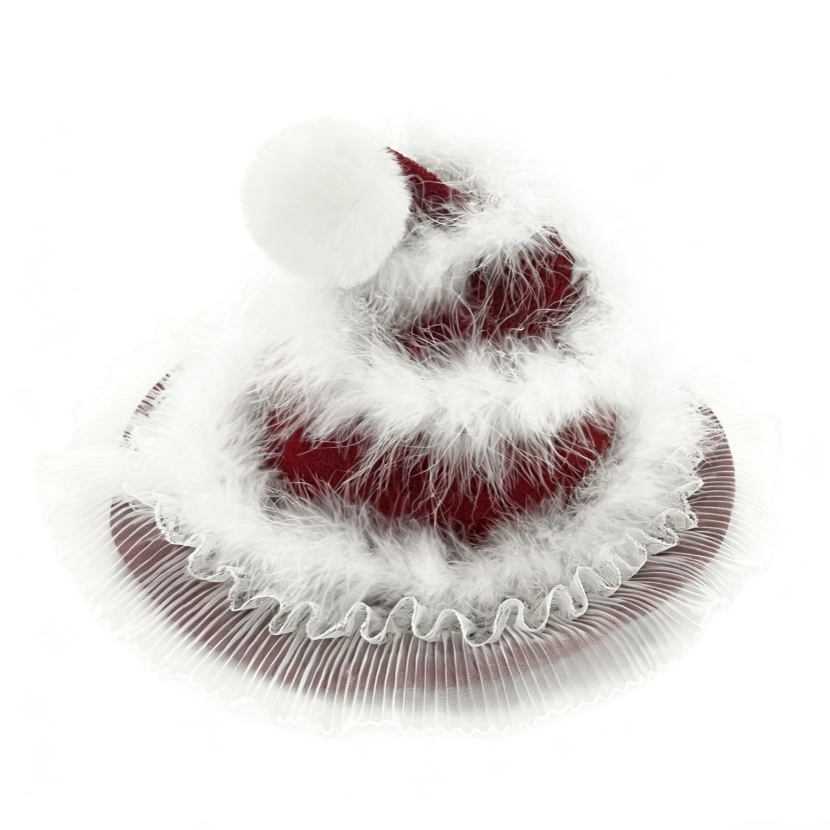 Unisex-Weihnachtsmütze aus Samt, gemütlich, lang, Plüsch, für Erwachsene und Kinder, rote Weihnachtsmützen, 2025, Neujahrsferien, Partyzubehör