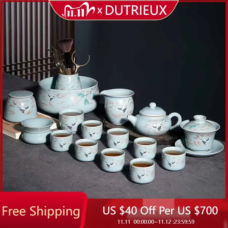 

European Saucers Tea Set Matte Tableware Luxury Coffeeware Cute Chinese Kung Fu Tea Set Ceremony Tazas De Te Home Decorationgs