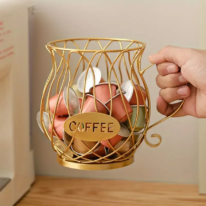Coffee Pod Holder Large Capacity Coffee Capsule Holder Coffee Creamer Container  Basket Cup Shape Coffee Pod Storage Cup