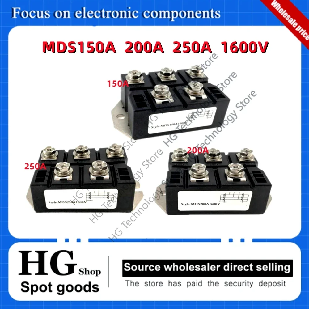 

Original new MDS200-16 MDS150A1600V 200A 1600V 250A 1600V Three-phase rectifier bridge module 150A 200A 250A 1600V