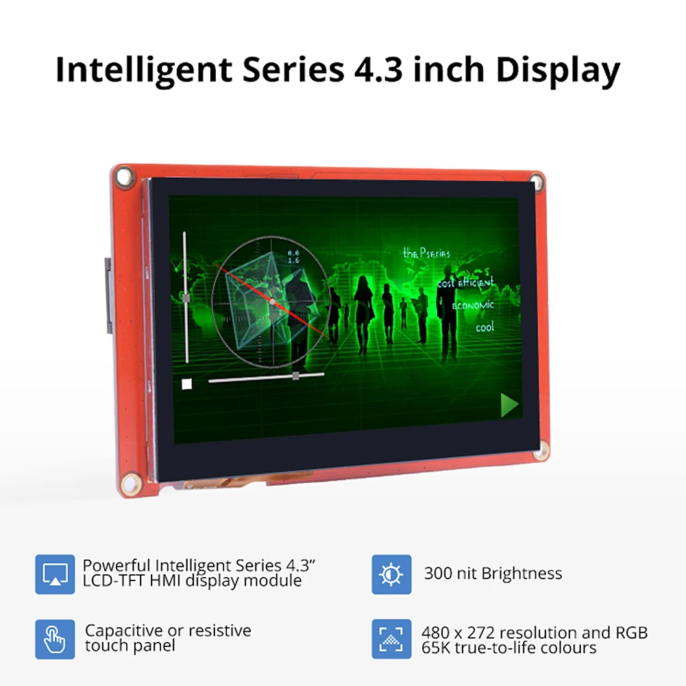 

4.3 Inch NX4827P043 011R/C Intelligent Series LCD-TFT HMI Display Built-in RTC Capacitive/Resistive Touch Panel Screen Module