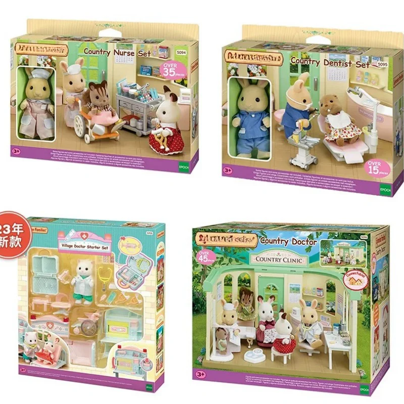 Original Sylvanian Anime Forest Baby Family Forest Clinic Series Family Shiba Dog Family Doll Toy Birthday Gift