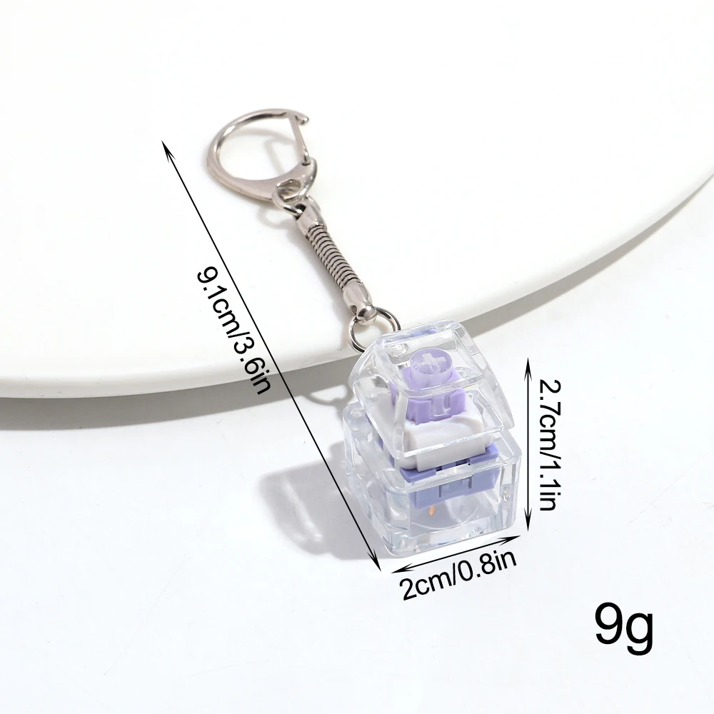 Tastatur-Fidget-Spielzeug Kristall-Tastenkappe Schlüsselanhänger Ohne Licht Stressabbau-Fingerspielzeug Entspannungsspielzeug Clicker Fidget Toy – Detail 2