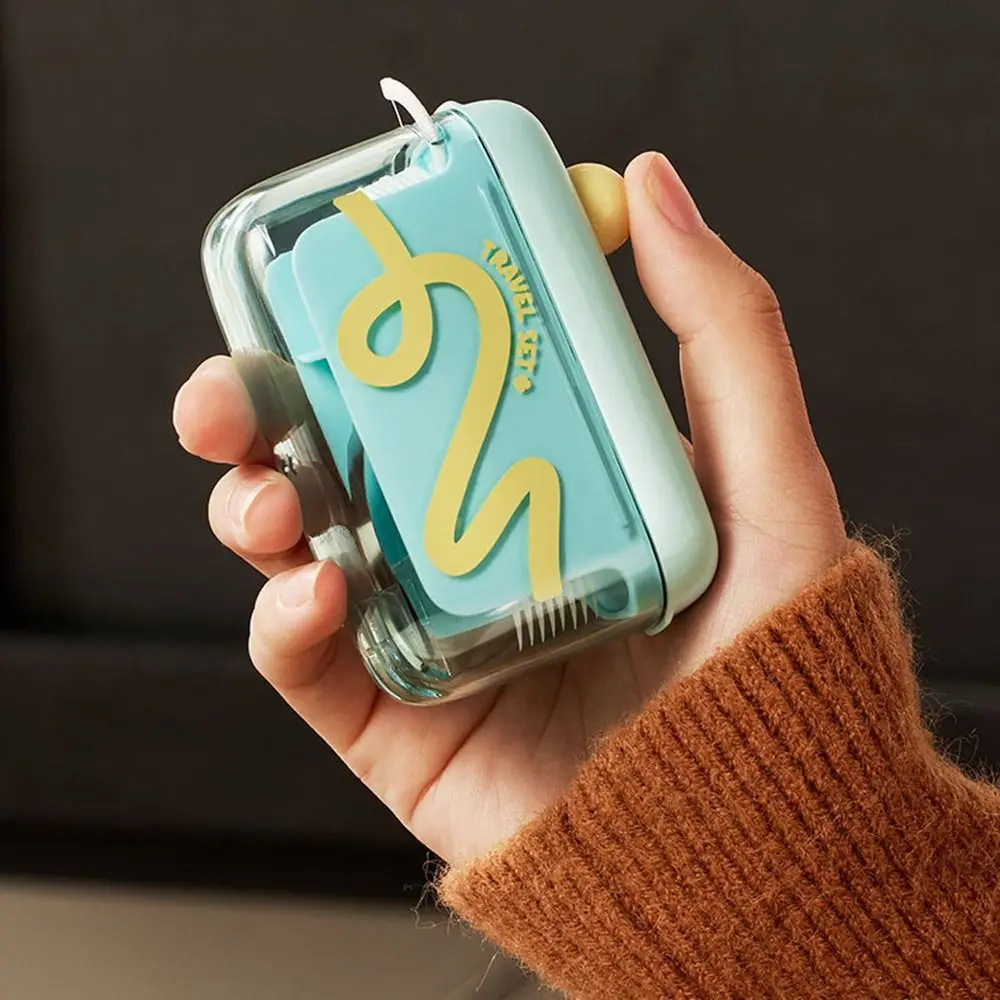 

Creativity Automatic Pop Dental Floss Box Dustproof Portable Mini Teeth Stick Case Reusable with 10Pcs Dental Floss