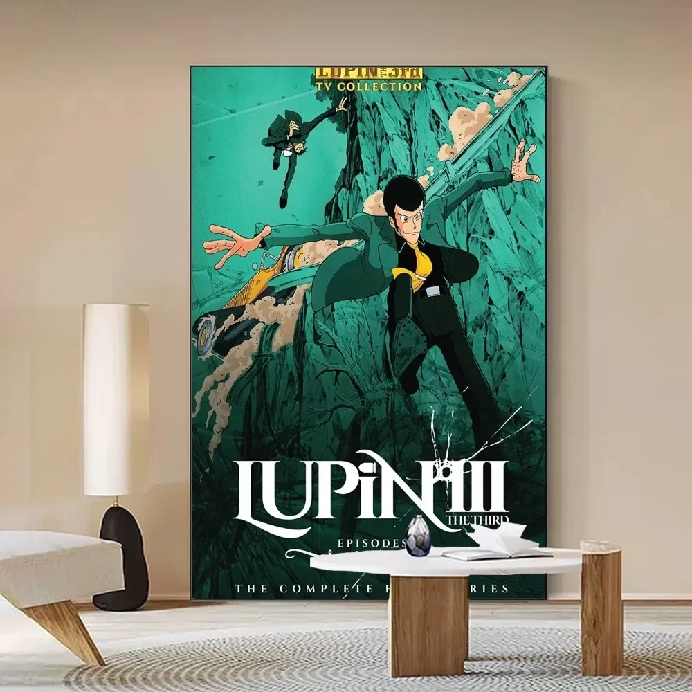 Lupin III Comics  Poster Self-adhesive Art Poster Retro Kraft Paper Sticker DIY Room Bar Cafe Vintage Decorative Painting