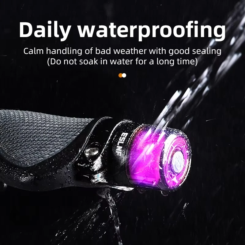 Outdoor Mountain Bike Night Ride Headlamp Handlebar End Light Waterproof Rechargeable Road Warning Taillight Bike Accessories