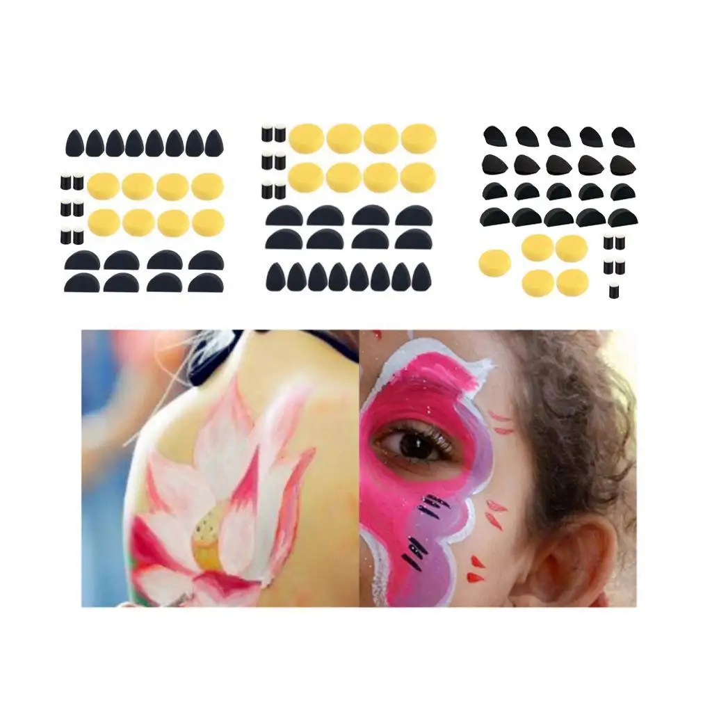 30x Face Paint Sponges Set Body Paint Sponge for Makeup Facepaint Body Art