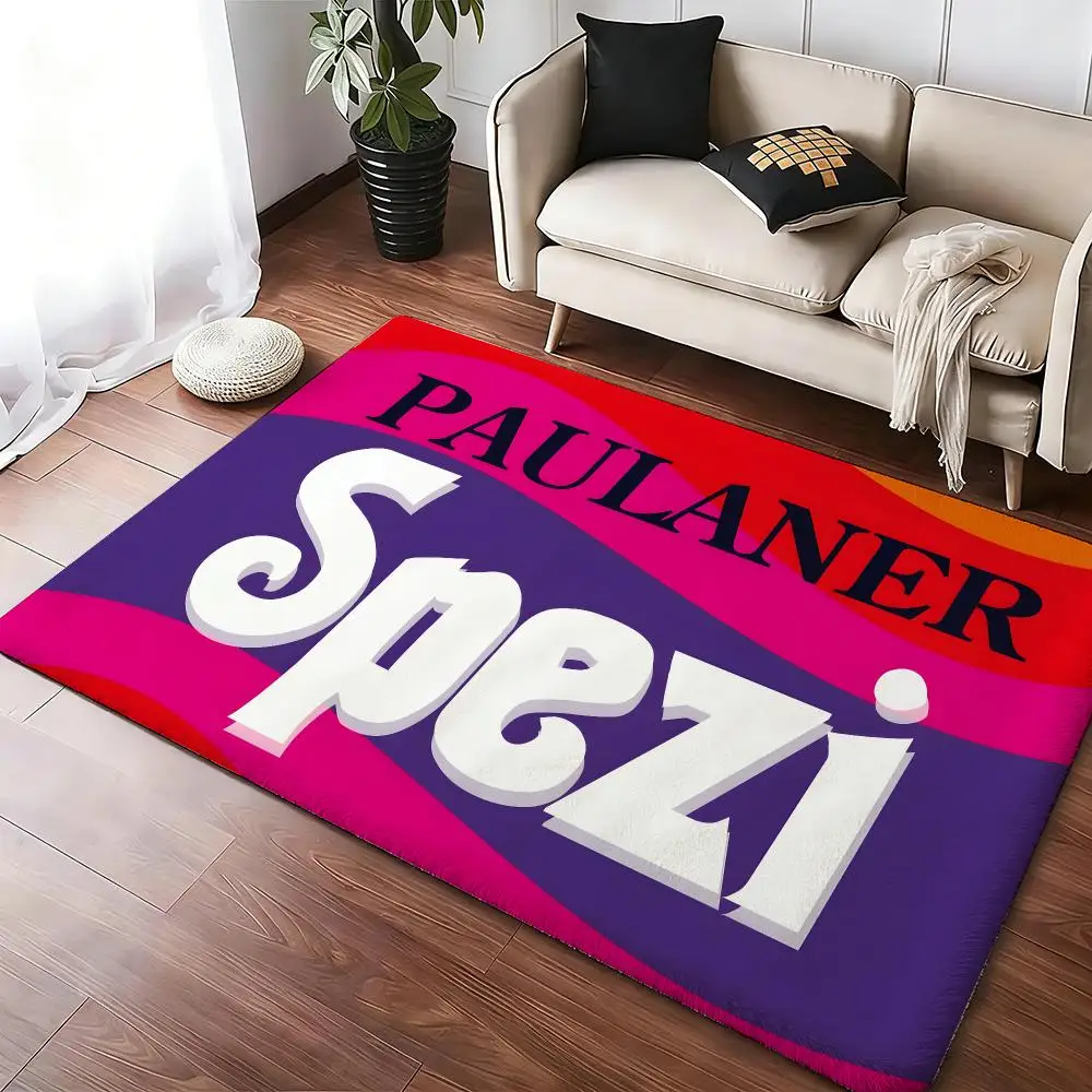 P-Paulaner Spezi Logo Floor Mat Soft Thickened Absorbent Non-Slip Bedroom Living Room Door Mat Home Decor Flannel Rugs