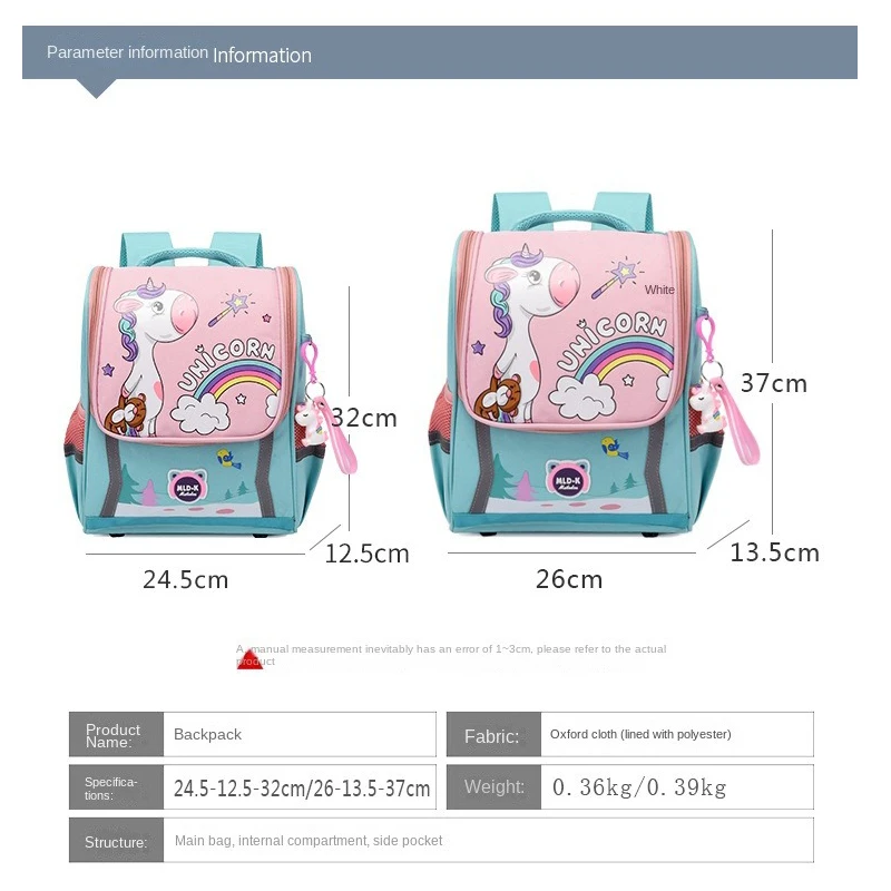 Mochilas escolares de unicornio para niñas y niños de 1-3 grados, Bolsa Escolar de dibujos animados para niños, mochila de dinosaurio para