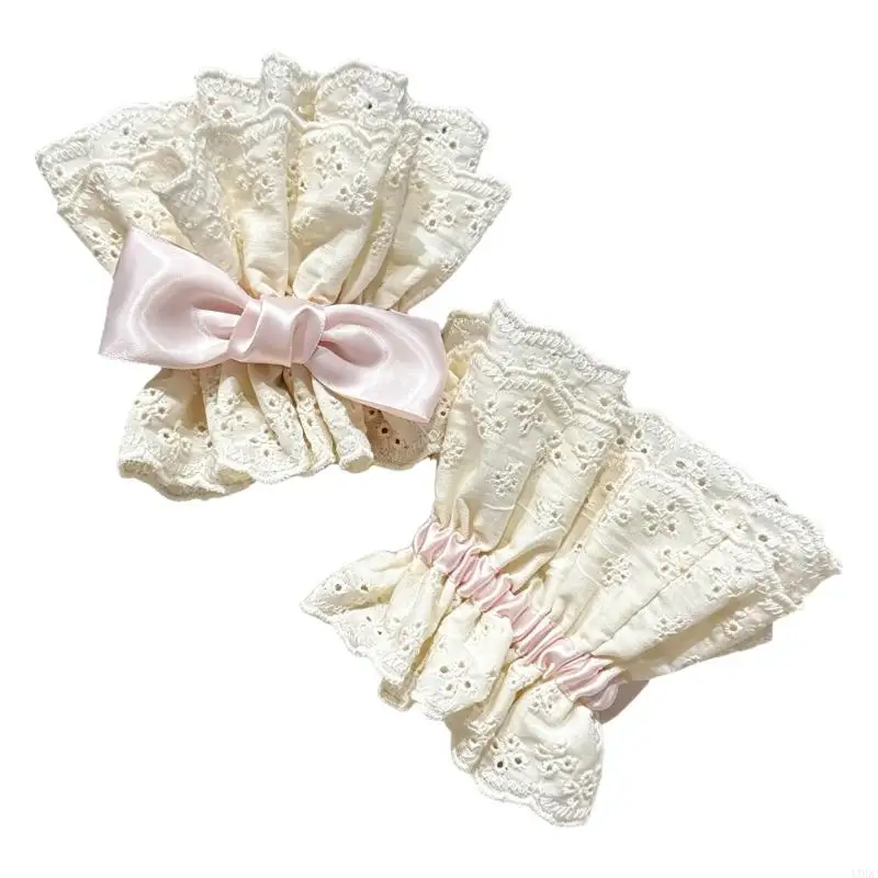 Breathable Floral Wrist Cuffs Fashion Photography Prop Lace Pattern Pink Bowknot Y166