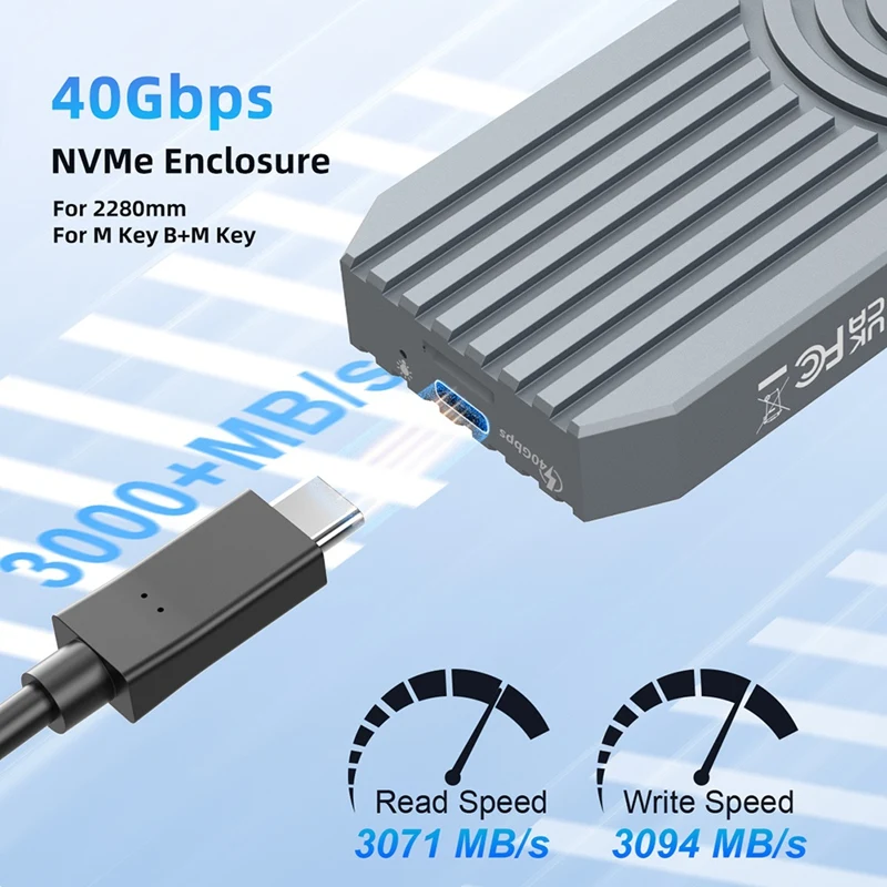 새로운 MAIWO 40Gbps USB4 M.2 NVMe SSD 외장 케이스 알루미늄 8TB 최대 Thunderbolt 4/3 USB 3.2/3.1/3.0 B+M M-Key NVMe SSD 케이스