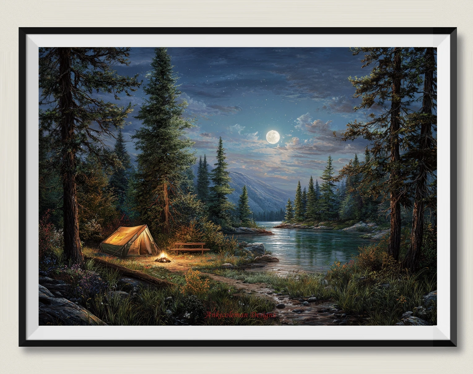 

Needlework for embroidery DIY DMC High Quality - Counted Cross Stitch Kits 14 ct Oil painting - Moonlight Camping