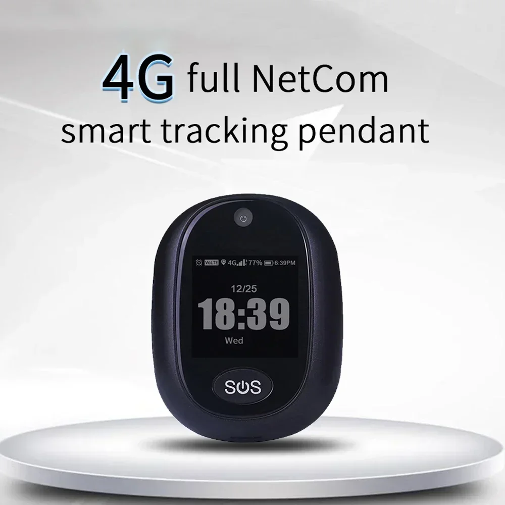 4G Smart SOS Tracker Pendant, Waterproof  HD Camera Call GPS Tracking Pill Reminder Device Health Management Locator for Elderly