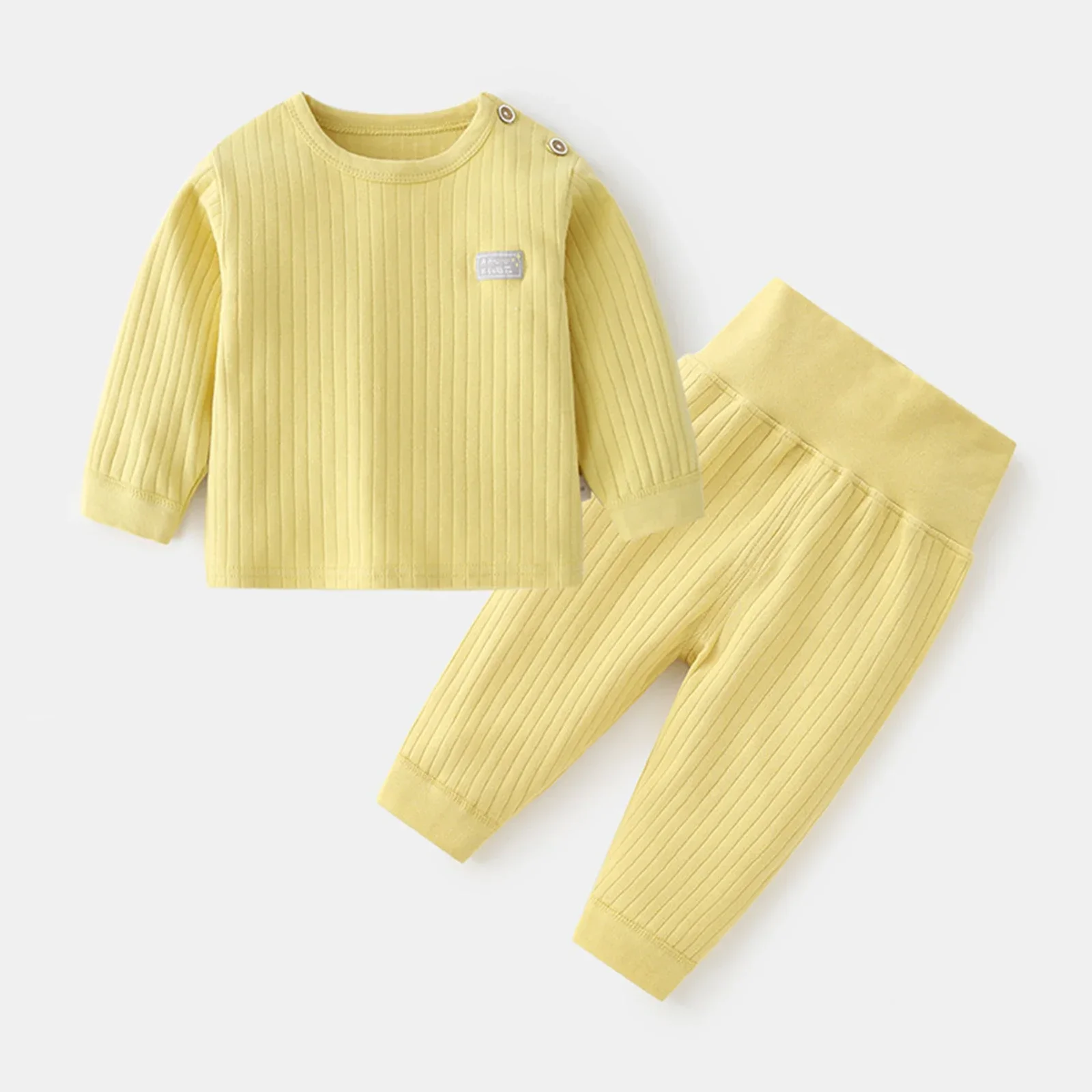 Sous-vêtements thermiques trempés pour enfants, ensembles de pyjama pour garçons et filles, vêtements de nuit chauds pour bébé, couleurs bonbon, vêtements pour enfants, automne, hiver