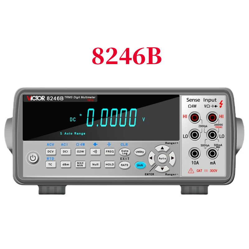 VC8246B Desktop Digital Multimeter 4-1/2 Bit VFD Display Autoranging Digital Multimeter Bench Top Multimeter 110V/220V 20Hz~1KHz