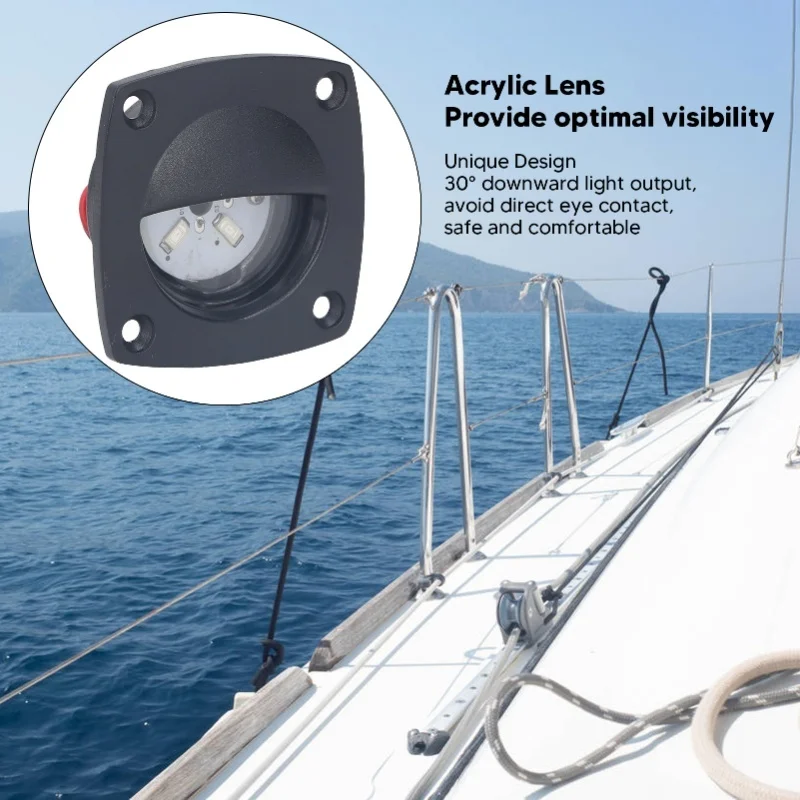 ضوء خطوة LED مدمج RV، ضوء ممر LED فائق السطوع، IP66 مقاوم للماء، 10-24 فولت، ضوء أبيض لـ RV، سطح القارب #5