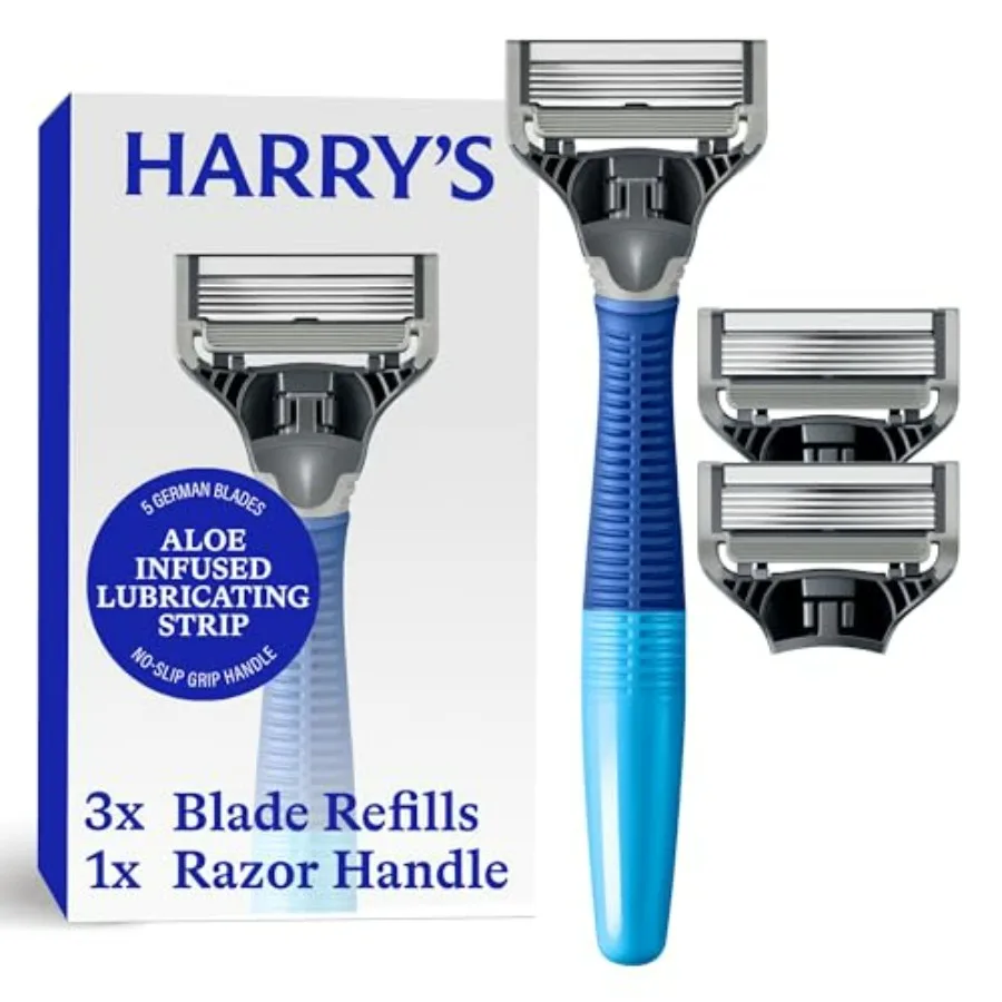 

Original Shaving Kit for Men - Razor Handle and 3 Razor Blade Refill Cartridges - German Engineered