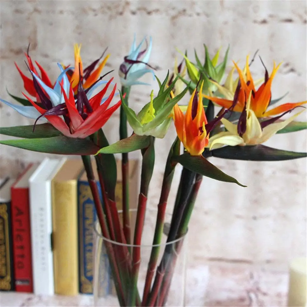 1 PCS 57cm Artificial Flowers Elegant Creative Silk Latex Flowers Simple multi-coloured Simulate Tropical Flowers