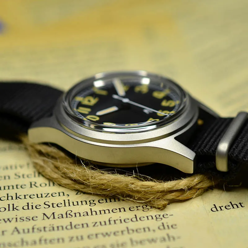 Baltany W10 Military Watches 36mm NH38 100M Waterproof Sterile Dial Leather Stainless Steel Automatic Mechanical Wristwatches