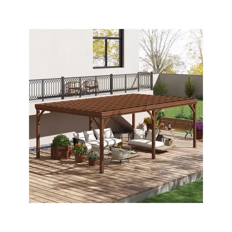 

Outdoor Wooden Gazebo with Customizable Design and Sturdy Build for Backyard or Garden Use