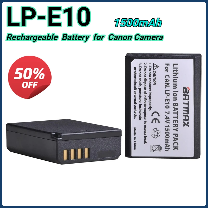 

LP-E10 LP E10 Rechargeable Camera Batteries (1500mAh) for Canon Camera 1100D Rebel T3 Kiss X50 LPE10 1100 Battery Wholesale