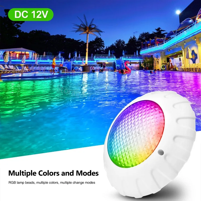 38W LED Underwater Swimming Pool Lights RGB Color Submersible Pool Spotlight with Remote Control Submersible Led Pool Spotlight