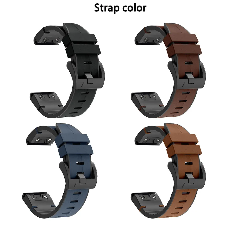 Leather Watch Strap 22/26mm Band for Garmin Fenix 8 Pro E 7X 7 6X 6 5plus Band Quatix 8/Descent Mk3i Mk2i Quick Fit Wristband
