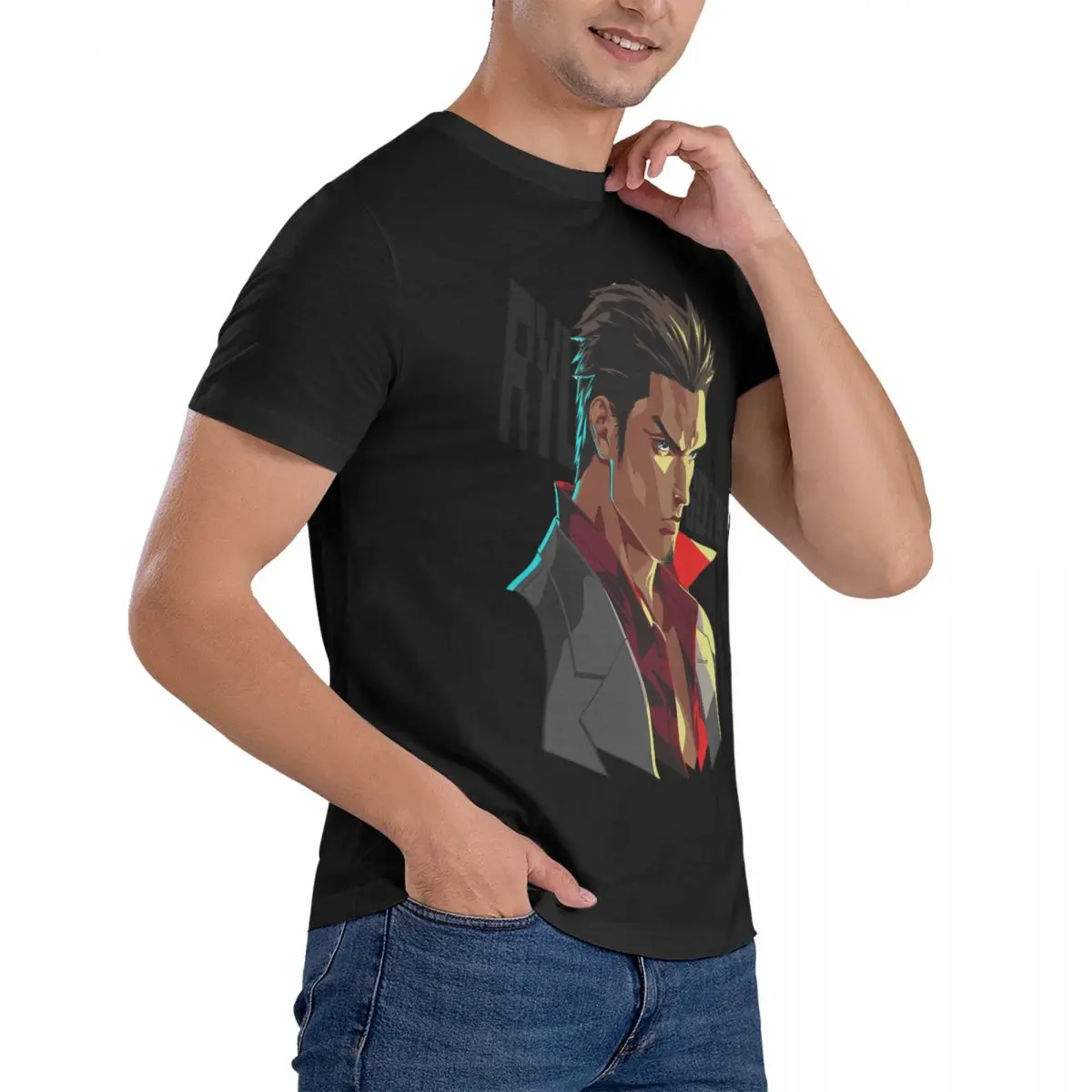 Men's Kiryu T Shirts Ryu Ga Gotoku Pure Cotton Clothes Creative Short Sleeve Round Neck Tee Shirt Summer T-Shirt image 3