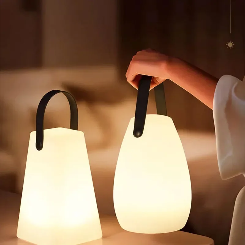 LED remote control charging night light portable sleep light circular household atmosphere bedside light outdoor camping