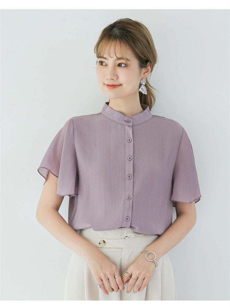 New Summer Vintage Solid Female Oversize Tops Womens Shirt Short Sleeve Girls Blouse Summer New Women Blouses Femme Blusas