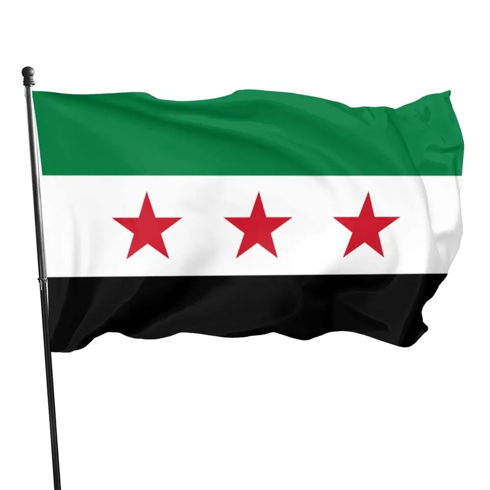 The Syrian Arab Republic Syrian Three Star Flag for Decoration Islamic Flag, Three Star, 90x150cm