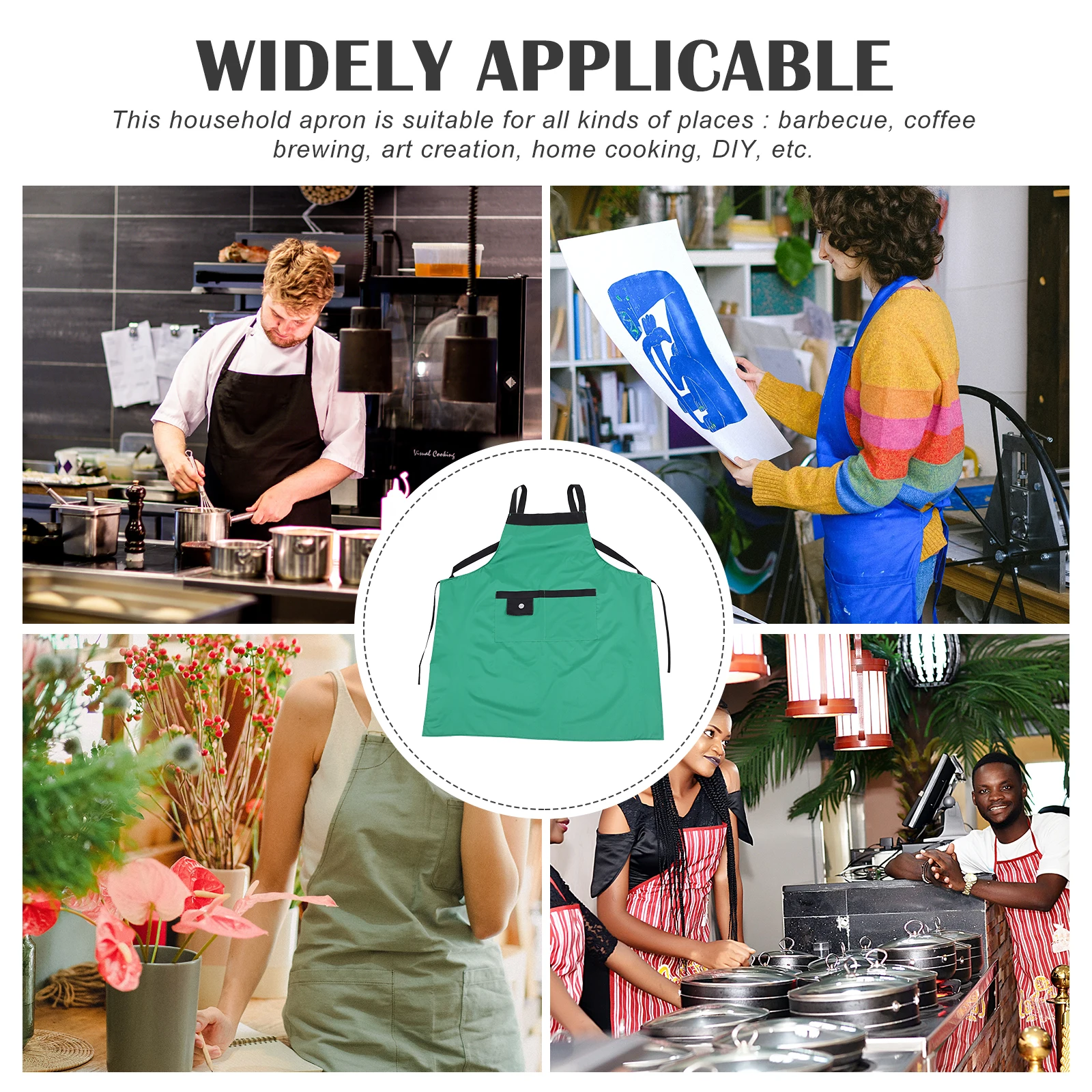 

Waterproof Apron For Chef Kitchen Anti-Oil Reusable Sleeveless Household Apron With Pocket Cooking Baking Bbq Home Use