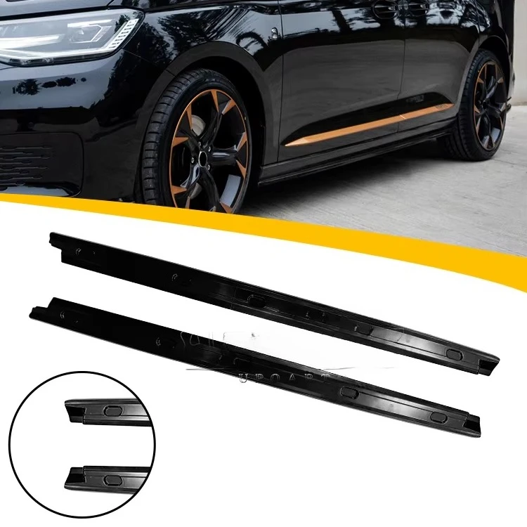

Haosheng Newly Listed Side Skirt Extension ABS Plastic Made Glossy Black Car Side Bumper Side Skirts for VW Caddy 2021+custom
