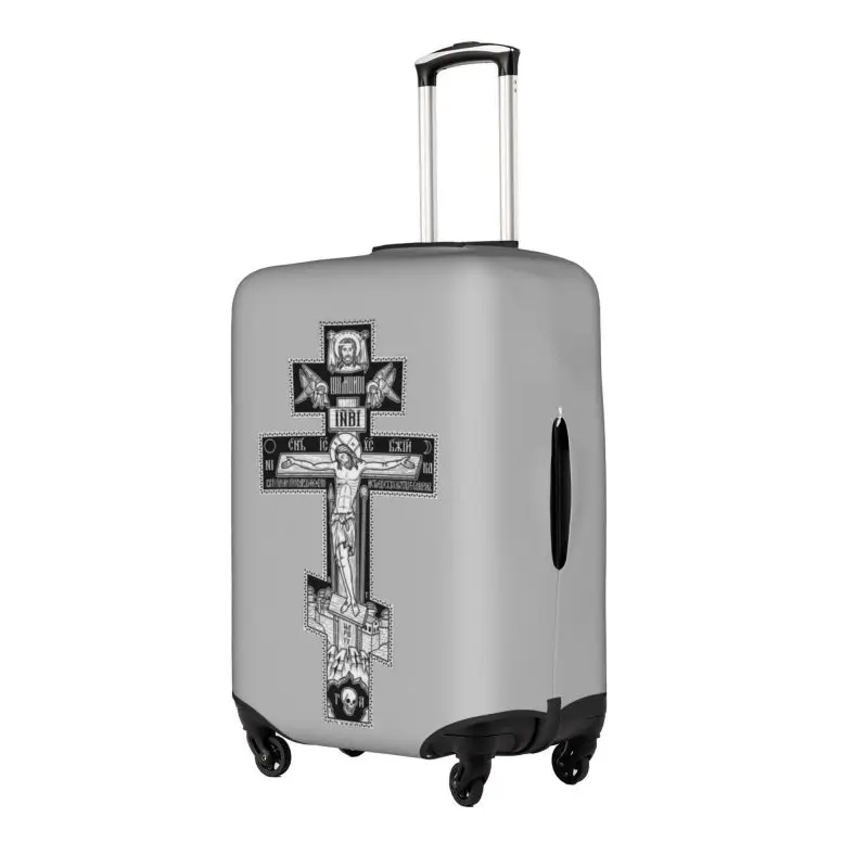 Orthodox Cross pattern Fashion Travel Suitcase Protective Cover Luggage Protective Cover Suitable for 18-32 Inch Suitcases DIY