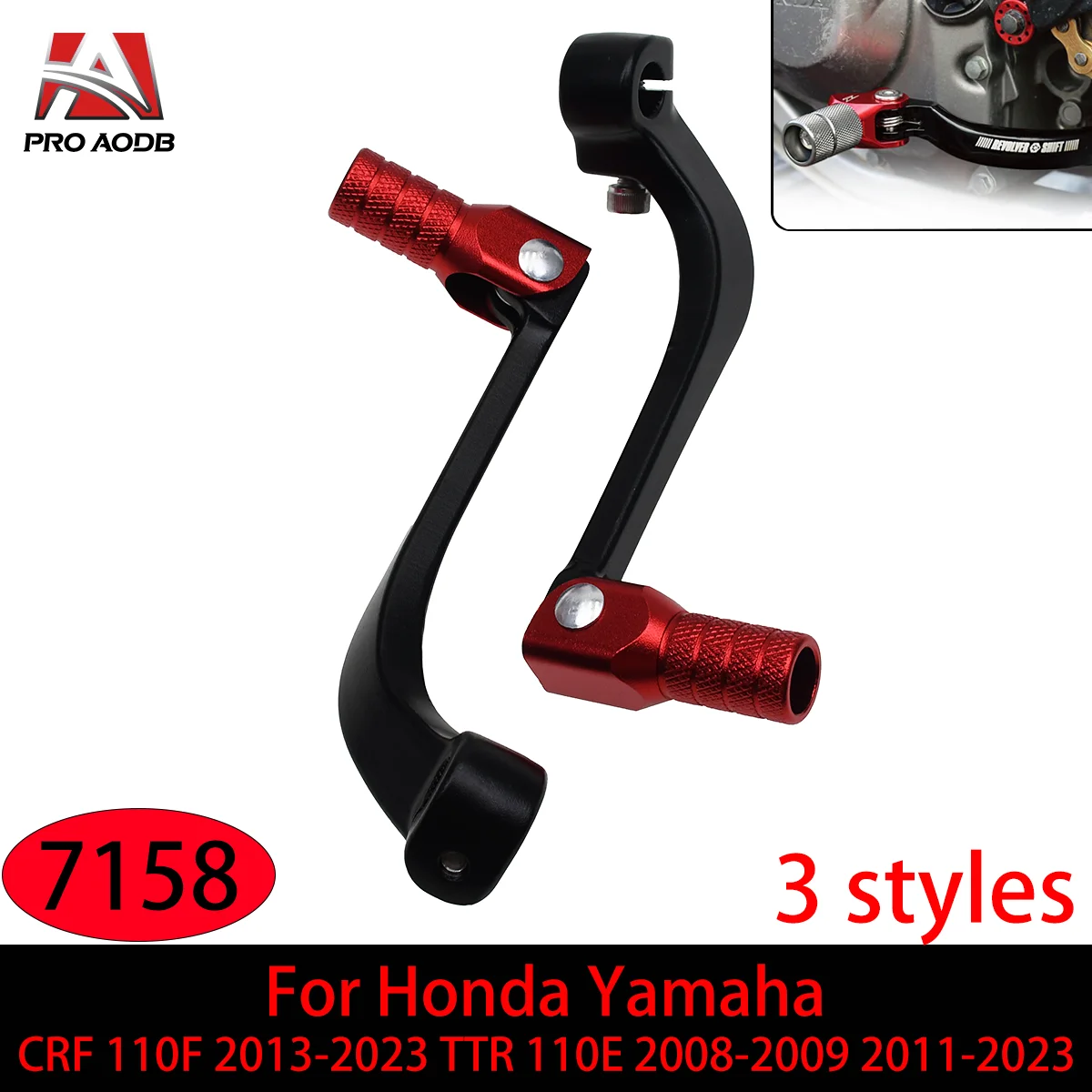 

Motorcycle CNC Gear Shifter Shift Lever Pedal For Honda Yamaha CRF 110F 2013-2023 TTR 110E 2008-2009 2011-2023 Model Parts Moto