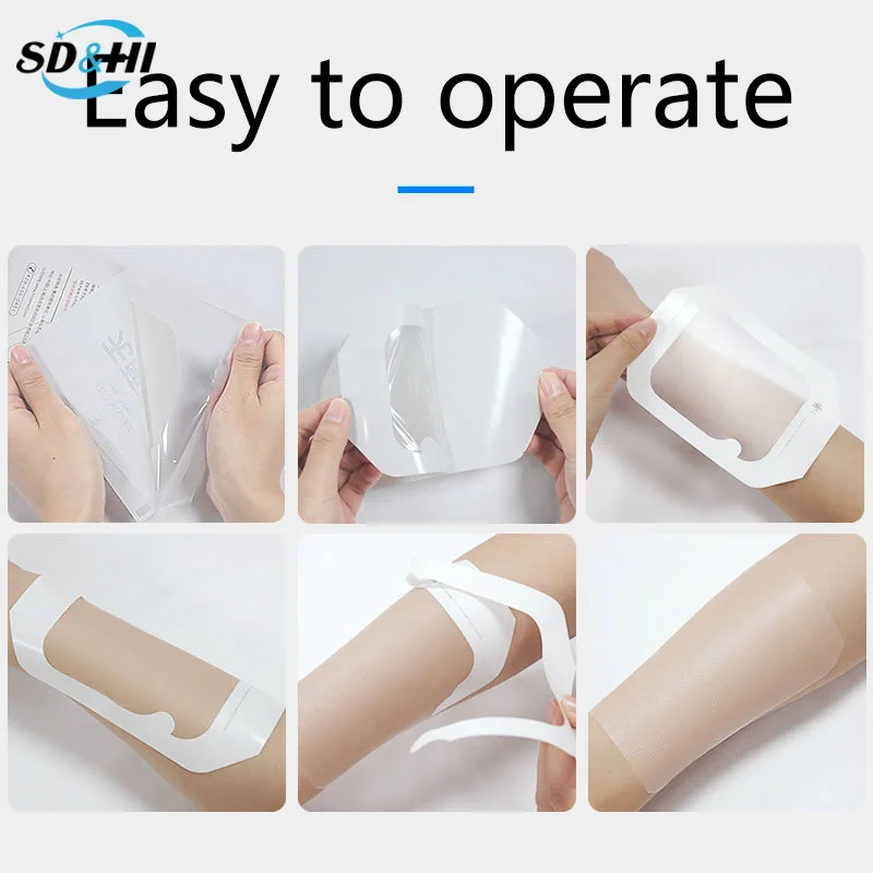 10Pcs Transparent Film Dressing Waterproof Wound Bandage Adhesive Patches Post Infusion Indwelling Needle Fixing Paste