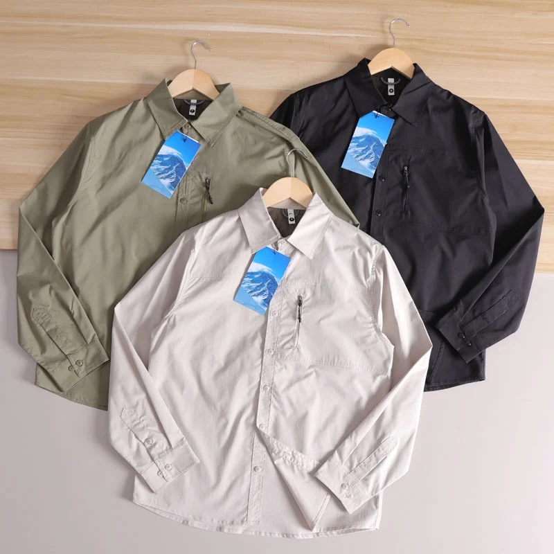 Lightweight Outdoor Windproof Waterproof Men's Loose Long Sleeve Shirt Style Jacket Coat Functional Fashion Spring Ice Sensation