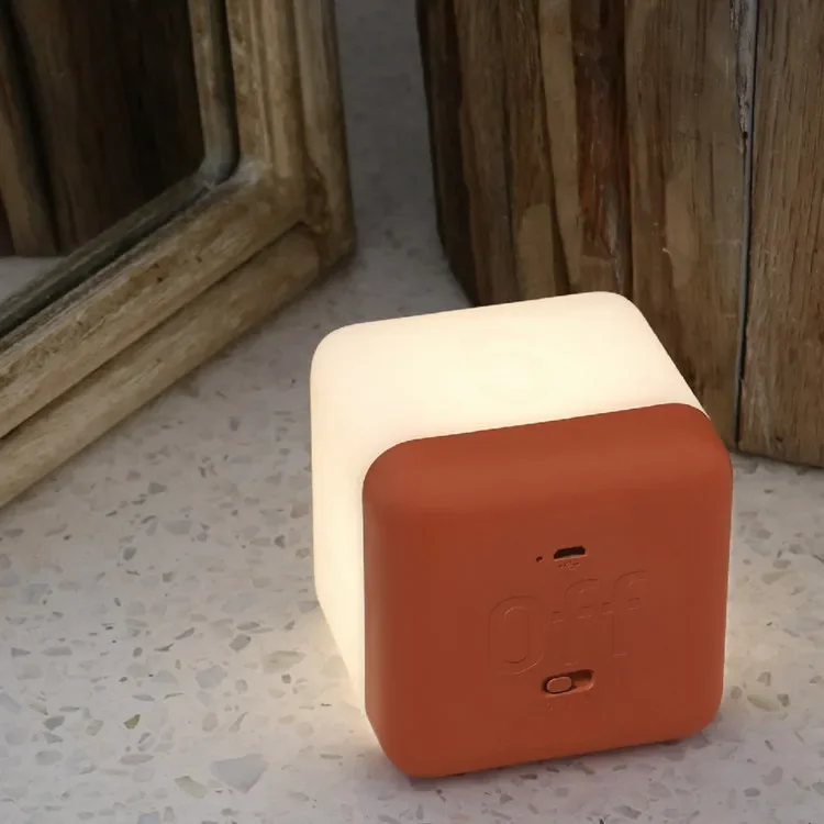 Simple Modern Flip Timer Night Light USB Charging LED Rubik'S Cube Atmosphere Small Desk Lamp Bedside Companion Sleep Light