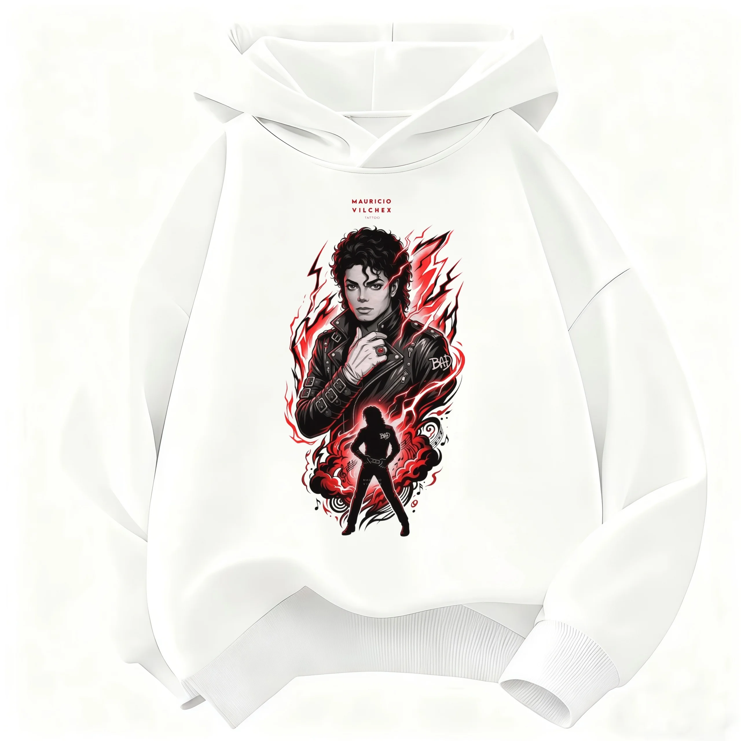 Retro-Style Pop Icon Graphic Sweatshirt for Boys and Girls Cool 2026 Kids Hoodie Michael Jackson Print Warm Autumn/Winter