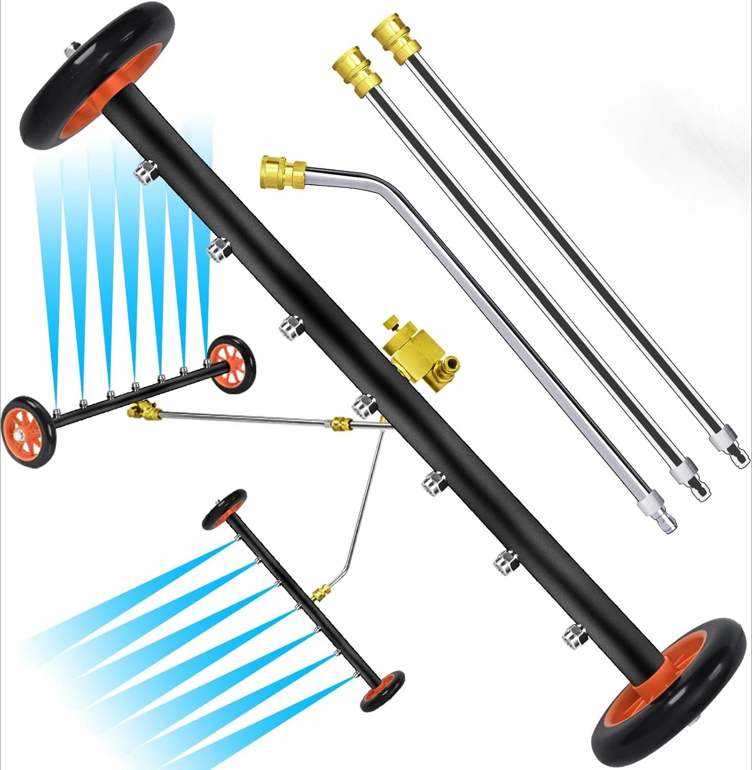 

Мойка высокого давления, очиститель ходовой части, метла, очиститель поверхностей, мощное крепление, дополнительная мойка, очиститель ходовой части, вода