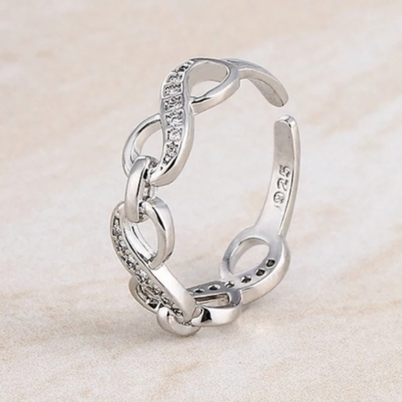 

Изысканное кольцо из стерлингового серебра 925 пробы для женщин, красивое модное ювелирное украшение для свадьбы и помолвки, сияющий имитированный бриллиант, подарки для женщин